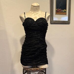 Windsor Black Glitter Mini Dress